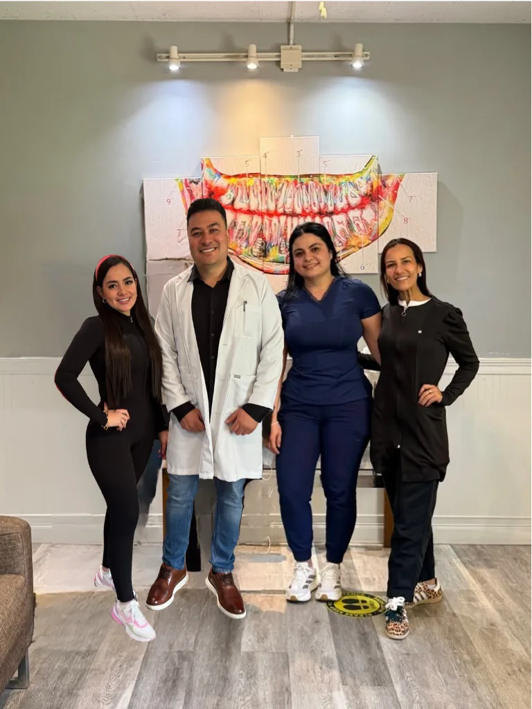 The Latino Americano Dental team smiling at their San Jose, California office